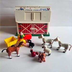 Vintage Fisher Price Play Family Farm 1967 Barn Animals Set